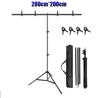 Giá đỡ phông nền 200x200cm Hình chữ T di động 2x2M 4 kẹp túi đựng giảm giá 18% 10