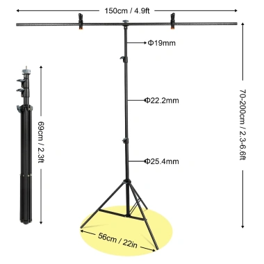 Giá đỡ phông nền chữ T 1,5x2m di động, 4 kẹp lò xo - Giá ưu đãi 121.800₫, chất lượng cao 6
