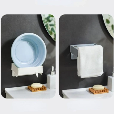 Giá đỡ Snap‑on: Treo túi rác, phơi khăn, chống trượt – 48.840₫ cho bếp, làm việc 7