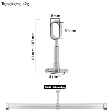 Giá Đỡ Thanh Treo Quần Áo Bas Treo Thanh Tủ Quần Áo Có Tăng Chỉnh Giá 29.000 VND 6 Giá Đỡ Thanh Treo Quần Áo Bas Treo Thanh Tủ Quần Áo Có Tăng Chỉnh Giá 29.000 VND 6