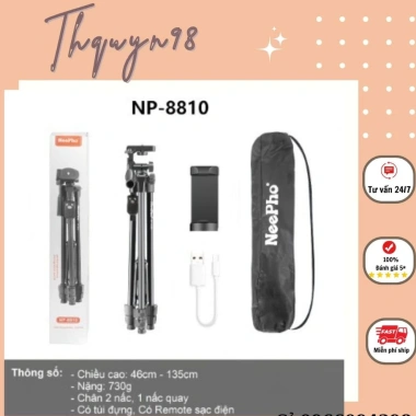 Giá đỡ Tripod Neepho 3.388/8.810/8.830 có Remote - Chân điện thoại, máy ảnh, quay phim chụp hình cao cấp