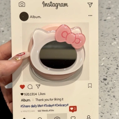 Giá đỡ từ tính MagSafe Pink Bow KT Cat Mirror – Hấp phụ mạnh cho điện thoại di động & máy tính để bàn, thiết kế lười biếng, giá ưu đãi 96.800₫ 3
