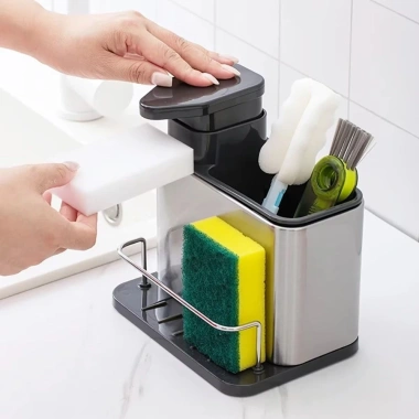 Giá đỡ xốp TOBE1 3 trong 1: Tiết kiệm không gian, hộp giặt thép không gỉ, giá thoát nước bếp - chỉ 178.750 VND