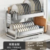 Giá đựng bát đĩa thép không gỉ, thoát nước nhanh, giá siêu tiết kiệm cho bếp 7