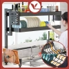Giá đựng đồ ăn 1-3 lớp Vhome thép carbon bền chắc trên bồn rửa 65-125cm