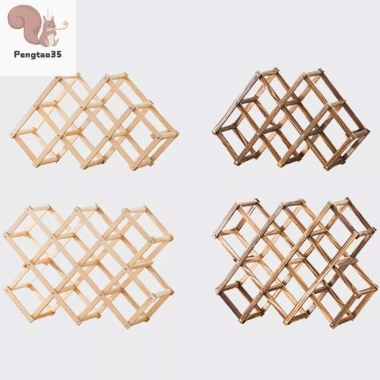 Giá đựng rượu vang đỏ gỗ Retro sáng tạo - Tủ trưng bày phòng khách, COD
