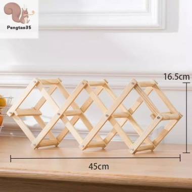 Giá đựng rượu vang đỏ gỗ Retro sáng tạo - Tủ trưng bày phòng khách, COD