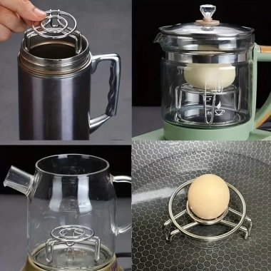 Giá hấp HUAYUEJI Mini 2 đa chức năng, thép không gỉ, kèm bộ đồ ăn & giá đỡ nồi cơm