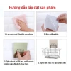 Giá inox để đồ rửa bát chống rỉ, khay hứng nước, giá treo khăn dán tường dính 2
