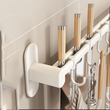 Giá Kệ Móc Treo Nhà Bếp Đa Năng Nhôm 603 – Cao Cấp, Chống Gỉ, Dán Tường, Tặng Keo 4