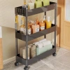 Giá lưu trữ khoảng cách hẹp di động, giỏ đa lớp bánh xe đa năng cho bếp & phòng tắm