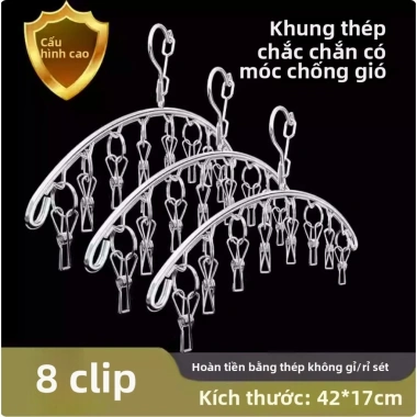 Giá phơi đa năng thép không gỉ - Treo quần áo, tủi, phơi tất, chỉ 16k 3