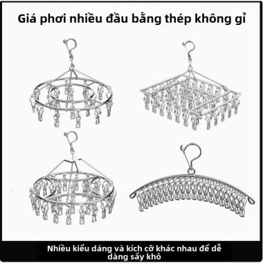 Giá phơi đa năng thép không gỉ - Treo quần áo, tủi, phơi tất, chỉ 16k 4