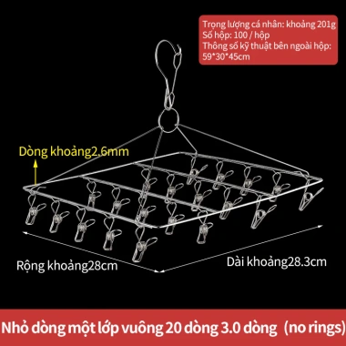 Giá phơi đa năng thép không gỉ - Treo quần áo, tủi, phơi tất, chỉ 16k 8