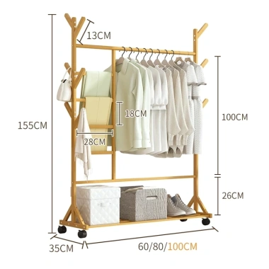 Giá phơi đa năng tre tự nhiên, móc treo phong cách, giảm 22% còn 168.750₫ 8