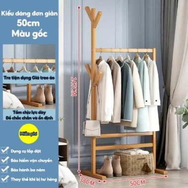 Giá phơi đa năng tre tự nhiên, móc treo phong cách, giảm 22% còn 168.750₫ 9
