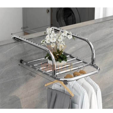 Giá Phơi Đồ Ban Công INOX Thông Minh Co Rút, Tháo Lắp Đơn Giản MKS032 - Giá Để Đồ Cửa Sổ, Cây Cảnh