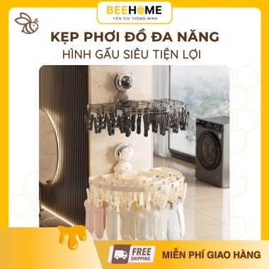Giá phơi đồ đa năng 27 kẹp gập gọn, treo tường hút chân không, tiện lợi phơi đồ lót vớ khăn - Giá chỉ 75.000 VND