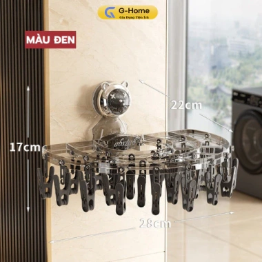 Giá phơi đồ đa năng 27 kẹp gập gọn, treo tường hút chân không, tiện lợi phơi đồ lót vớ khăn - Giá chỉ 75.000 VND