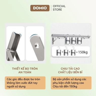 Giá phơi đồ gắn lan can gấp gọn DOMIO L001 - Tiết kiệm không gian, lắp tường nhanh, giá 298.056₫ 6