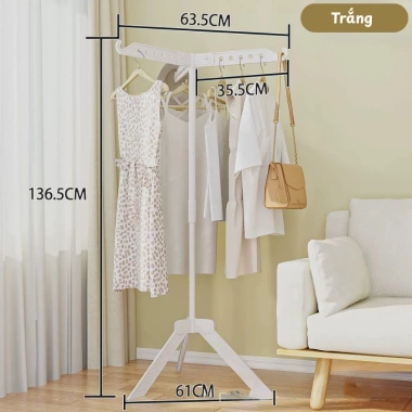 Giá Phơi Đồ Xoay 360° Bánh Xe Di Động - Giàn Treo Quần Áo Chịu Lực, Ban Công, Phòng Ngủ