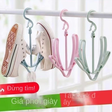 Giá phơi giày chống gió - Treo giày, quần áo, móc đôi sáng tạo, chỉ 5.950đ