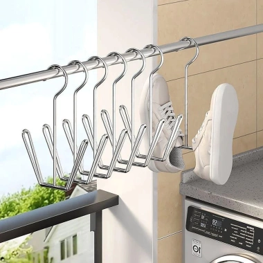 Giá phơi giày inox cho ban công ký túc xá, móc treo quần áo chống gió siêu tiện lợi 88.509 6 Giá phơi giày inox cho ban công ký túc xá, móc treo quần áo chống gió siêu tiện lợi 88.509 6