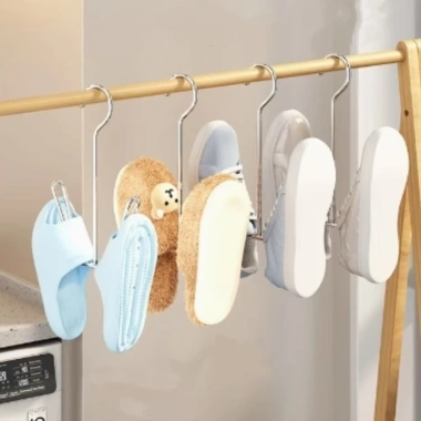 Giá phơi giày inox cho ban công ký túc xá, móc treo quần áo chống gió, tiện lợi