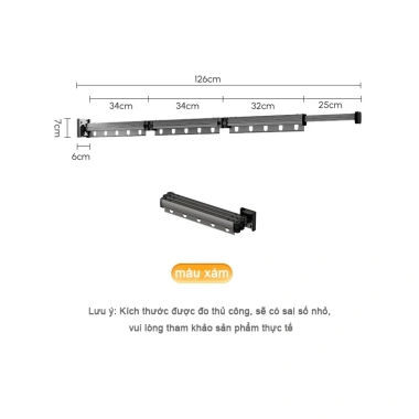 Giá phơi nhôm SG.DECOR gắn tường gấp khúc thông minh tiện lợi cho căn hộ 333.102 VND