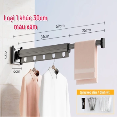 Giá phơi nhôm SG.DECOR gắn tường gấp khúc thông minh tiện lợi cho căn hộ 333.102 VND