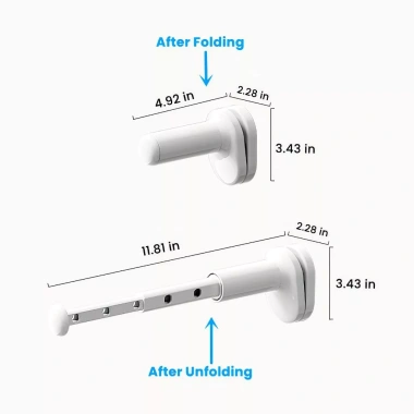 Giá phơi quần áo du lịch 2 gói mini 5 lỗ, treo tường bền bỉ - chỉ 77.836đ 9
