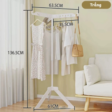 Giá Phơi Quần Áo Gấp Gọn Di Động Xoay 360 - Thép Chống Gỉ, Dùng Cho Ban Công và Phòng Ngủ