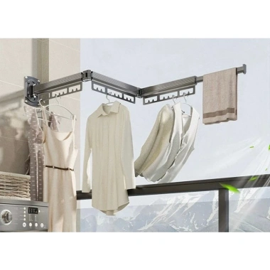 Giá phơi quần áo gấp gọn không đục lỗ, xoay vào tiện lợi, thông minh – 242.000₫