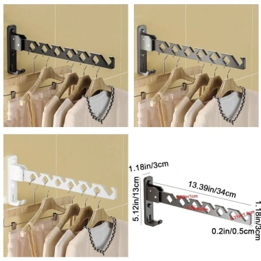 Giá phơi quần áo gấp gọn không đục lỗ, xoay vào tiện lợi, thông minh – 242.000₫