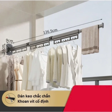 Giá phơi quần áo gấp gọn không đục lỗ, xoay vào tiện lợi, thông minh – 242.000₫