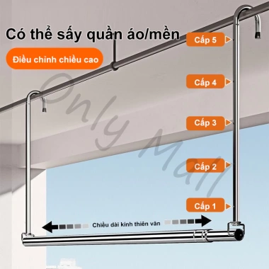 Giá Phơi Quần Áo Inox Không Đục Lỗ - Điều Chỉnh Độ, Giàn Cây Tiện Lợi, 77.000₫
