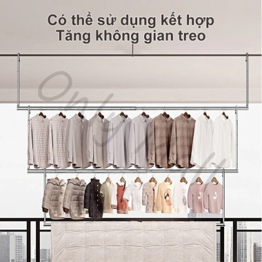 Giá Phơi Quần Áo Inox Không Đục Lỗ - Điều Chỉnh Độ, Giàn Cây Tiện Lợi, 77.000₫