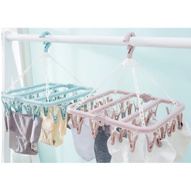 Giá phơi quần áo nhựa 32 móc kẹp - Độ bền cao, Giá rẻ 31.860₫, Giảm giá mạnh 4