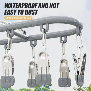 Giá phơi tất 18 kẹp thép không gỉ - móc treo sấy nhỏ giọt, giảm còn 65.000₫