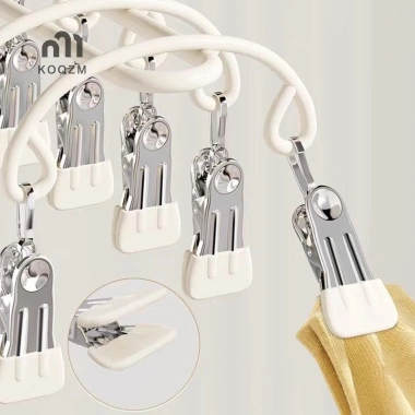 Giá phơi tất thép không gỉ 20 kẹp đa năng sấy tất, đồ lót, quần áo trên ban công