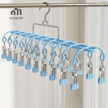 Giá phơi tất thép không gỉ 20 kẹp đa năng sấy tất, đồ lót, quần áo trên ban công
