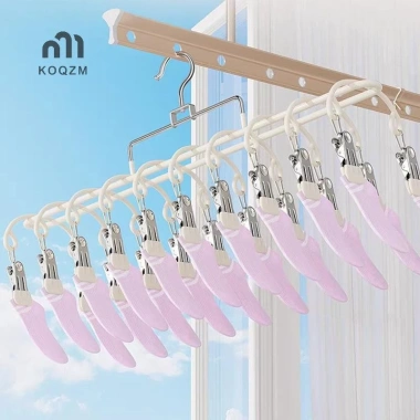 Giá phơi tất thép không gỉ 20 kẹp đa năng sấy tất, đồ lót, quần áo trên ban công