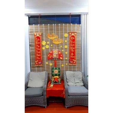 Giá rẻ 90k - Mành cọ & mành tăm trang trí Tết 2.025, che nắng mưa bền, đẹp nhất 3