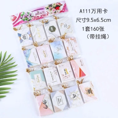 Giá sỉ 1 vỉ 160 tấm thiệp chúc mừng mini trái tim có dây treo - Giá chỉ 69.950₫