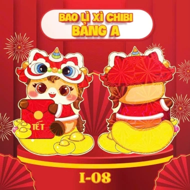 Giá sỉ 1.000 Bao Lì Xì Chibi 2.026 phản quang - 100 mẫu hoạt hình, chỉ 145.000đ