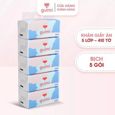 Giá Sỉ 5 Xách Full VAT - Bịch 5 gói Giấy Ăn Cao Cấp Gumi 5 Lớp Siêu Dai Dày Mềm Mịn, Chỉ 59.000₫ 2