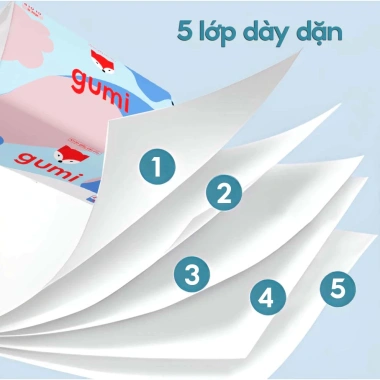 Giá Sỉ 5 Xách Full VAT - Bịch 5 gói Giấy Ăn Cao Cấp Gumi 5 Lớp Siêu Dai Dày Mềm Mịn, Chỉ 59.000₫ 8