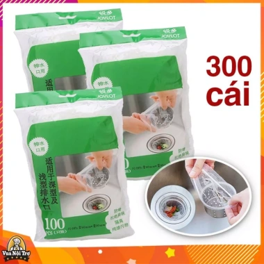 GIA SỈ Combo 10 Gói 950 Túi Lưới Lọc Rác Bồn Rửa Chén Bát Chống Tắc Nghẽn - Hàng Có Chun 3