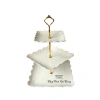 Giá sỉ khay kệ 3 tầng sứ trắng hoa văn đẹp - Đồ decor Tết sang trọng 2