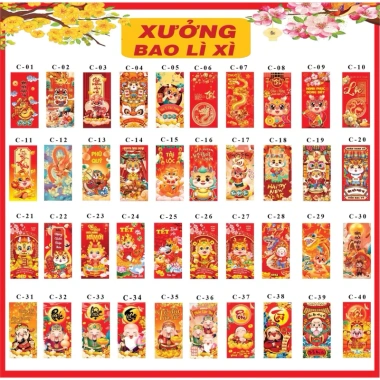 Giá Sỉ Lì Xì Tết 2.026 100 Bao Mẫu Mới Chất Đẹp Đóng Túi Sẵn Chỉ 10.000 VND